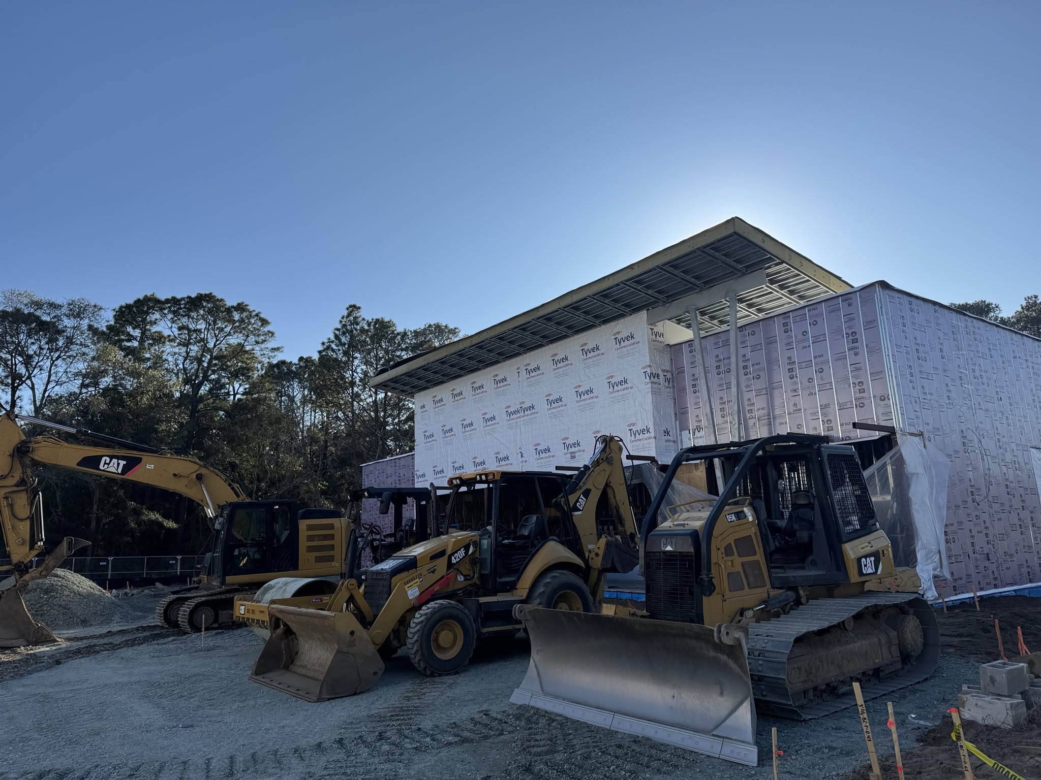MSB Development CAT equipment fleet on a commercial build site